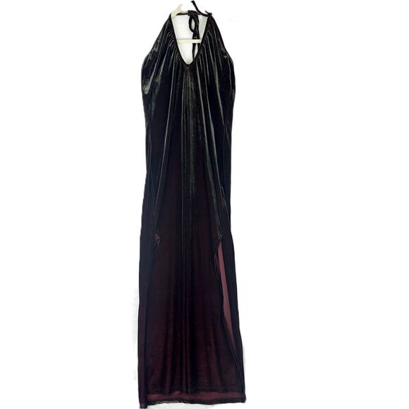 Vintage Dresses & Skirts - Roberta Vintage Velvet Whimsigoth Maxi Dress Size Medium Deep Wine Merlot